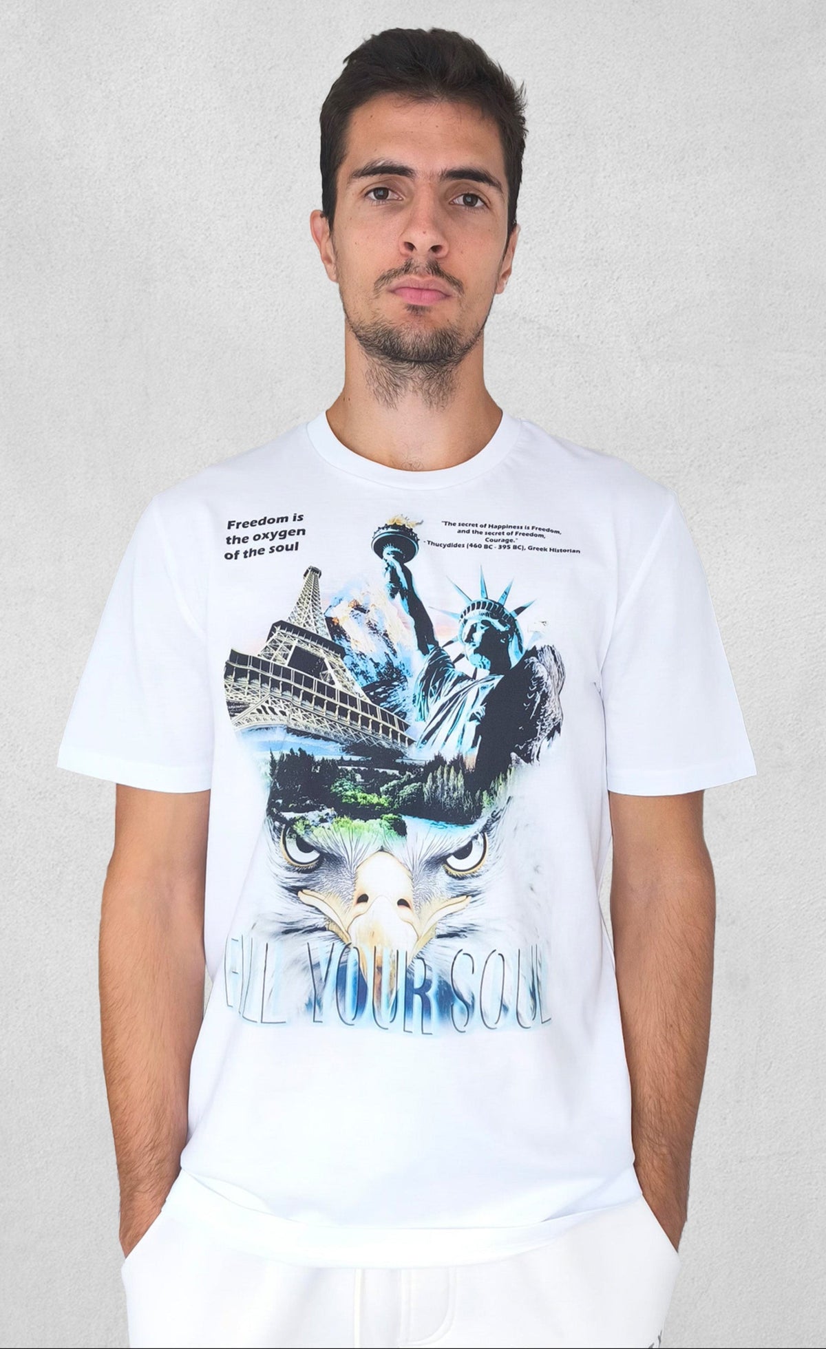 Fill Your Soul Cotton T-shirt "Freedom is the oxygen of the soul"