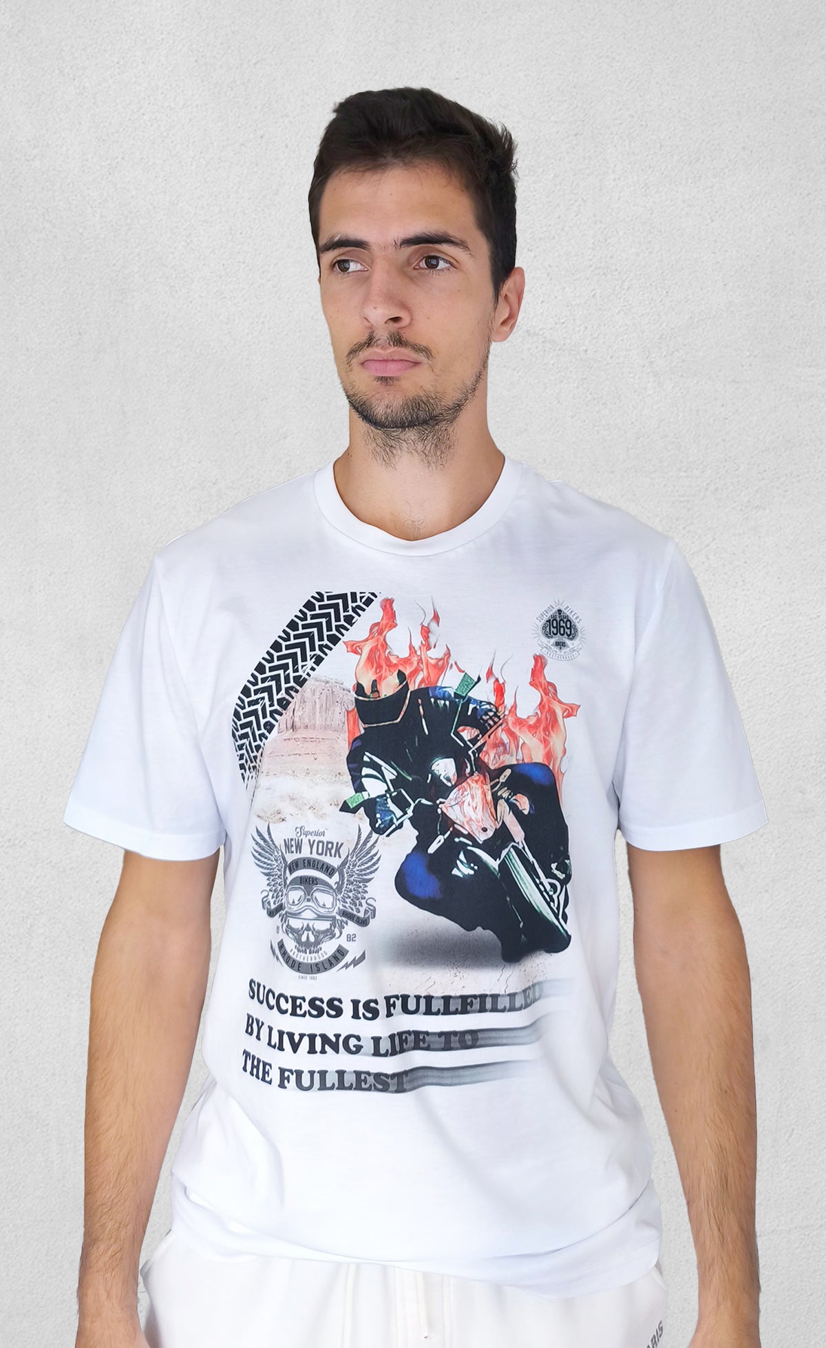 Biker Cotton T-shirt Live your Life to the Fullest