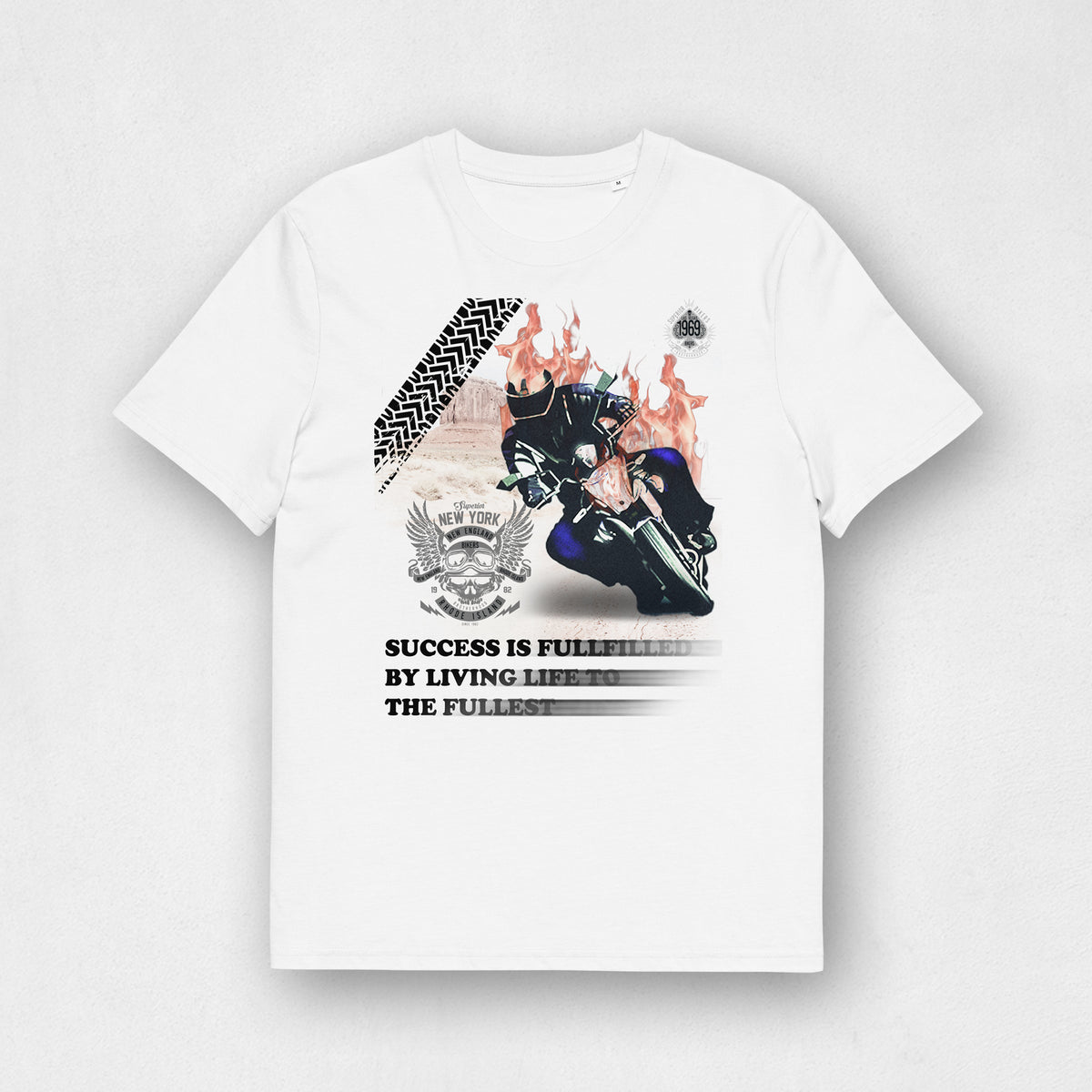 Biker Cotton T-shirt Live your Life to the Fullest